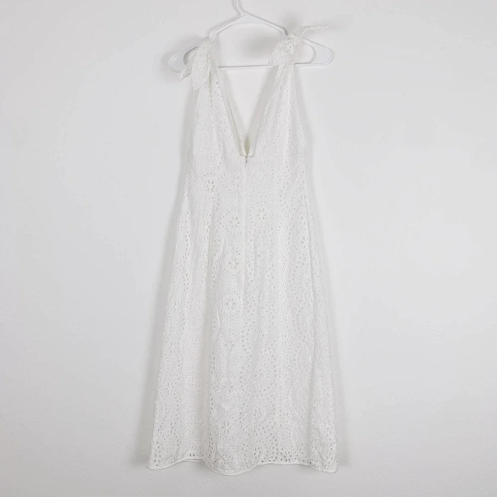 Keepsake White Harmony Eyelet Lace‎ Sleeveless Midi Sheath Dress - Picture 5 of 7